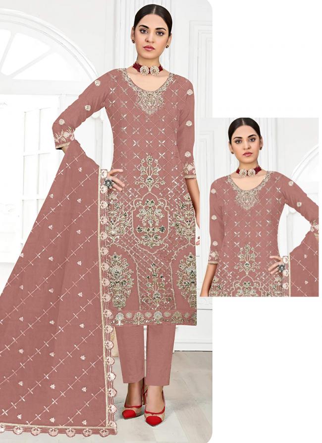 Georgette Pink Eid Wear Zarkan Work Pakistani Suit